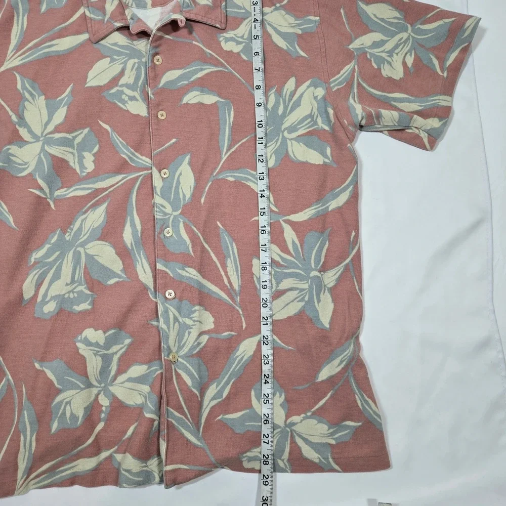 Vintage Polo Ralph Lauren Mens L Hawaiian Shirt USA Made Pink Floral Camp 90s